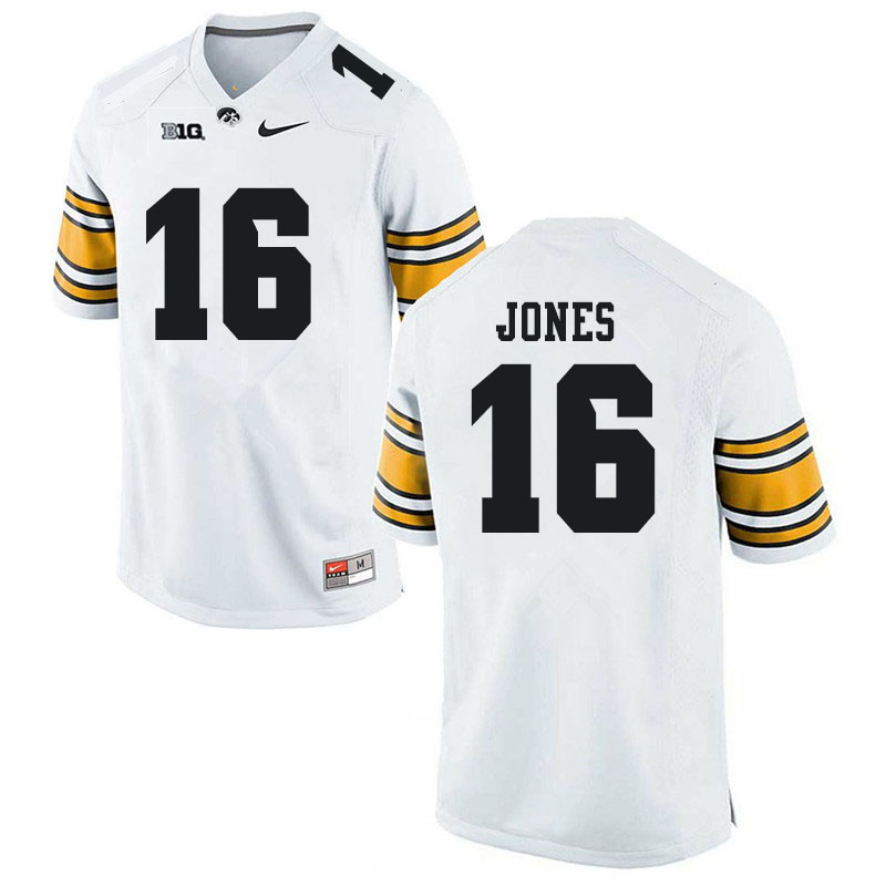 Men #16 Charlie Jones Iowa Hawkeyes College Football Jerseys Sale-White